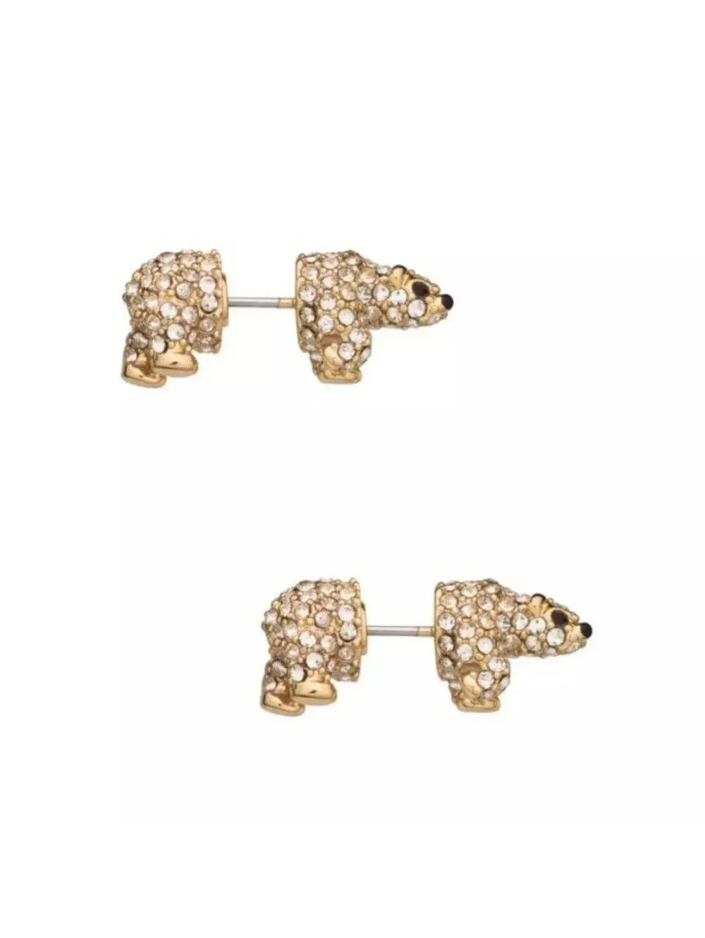 Kate Spade Cold Comfort Pave Polar Bear Earrings